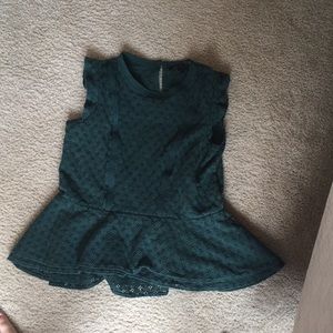 Banana Republic peplum top! Hunter green color